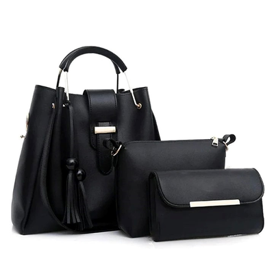 ALEXA 3 PIECE BLACK HANDBAG