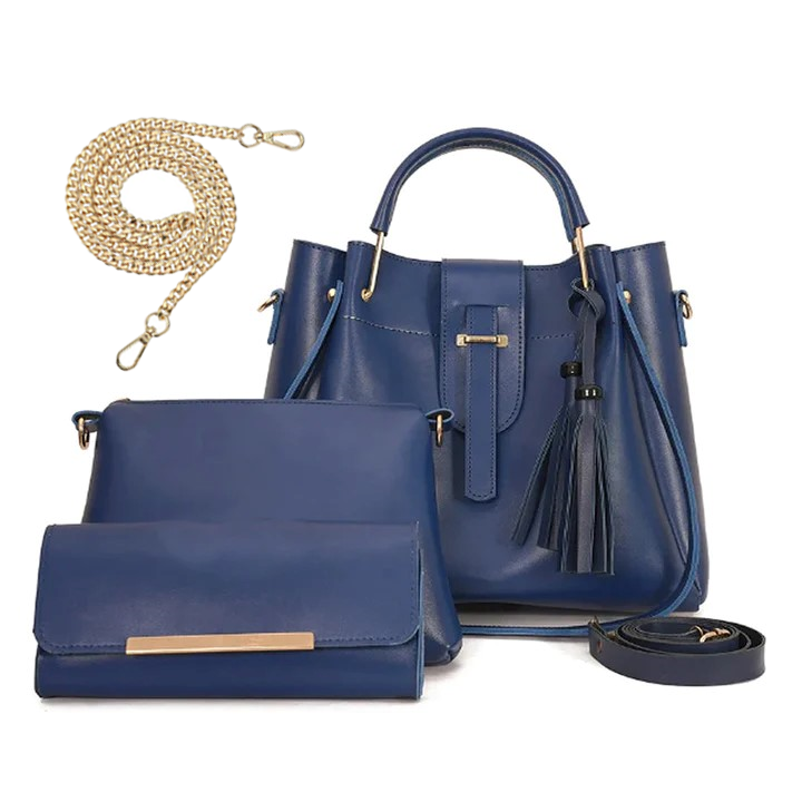 ALEXIA 3 PIECE BLUE HANDBAG
