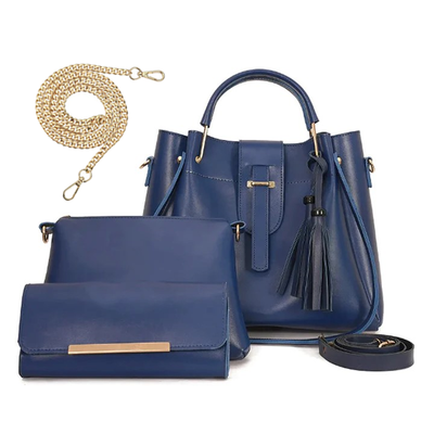 ALEXIA 3 PIECE BLUE HANDBAG