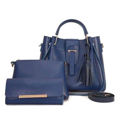 ALEXIA 3 PIECE BLUE HANDBAG