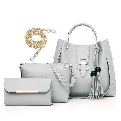 ALEXIA 3 PIECE GREY HANDBAG