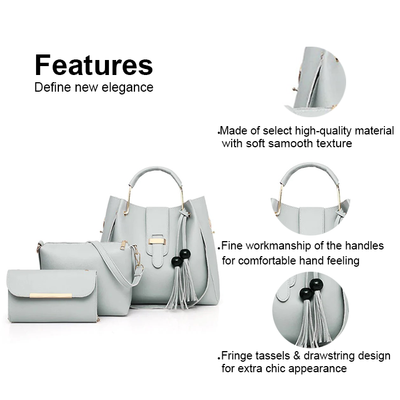 ALEXIA 3 PIECE GREY HANDBAG