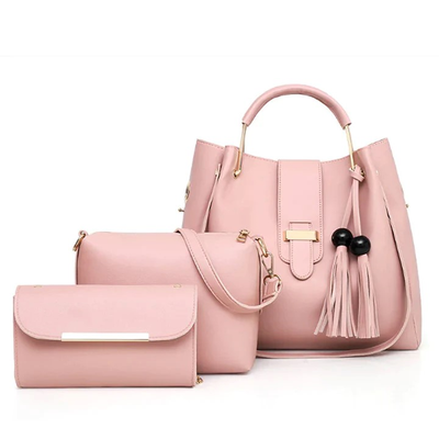 ALEXIA 3 PIECE PINK HANDBAG